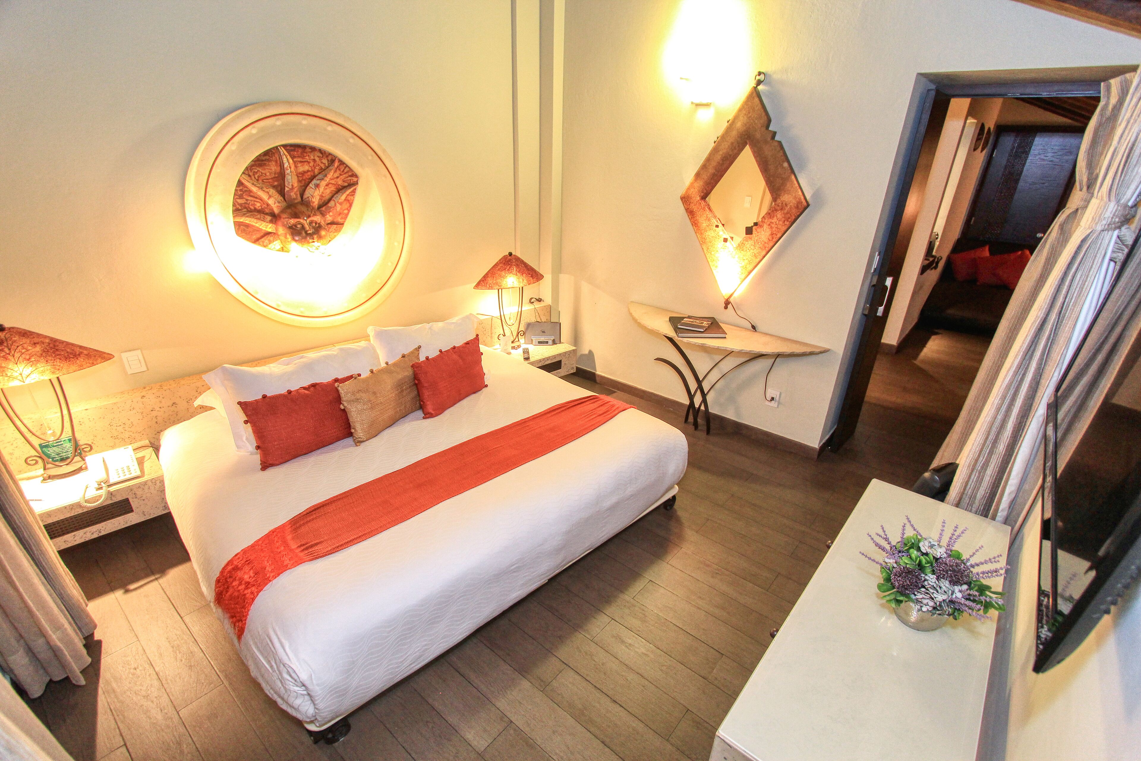 family room, 1 king bed with sofa bed, terrace | 1 bedroom, premium bedding, down duvets, pillow-top beds