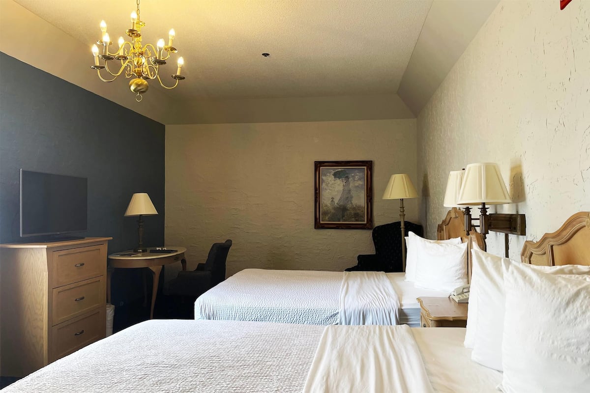 Room, 2 Queen Beds, Non Smoking | 1 bedroom, laptop workspace, blackout drapes, iron/ironing board