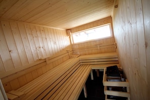 Sauna, steam room, hot stone massages, Ayurvedic treatments