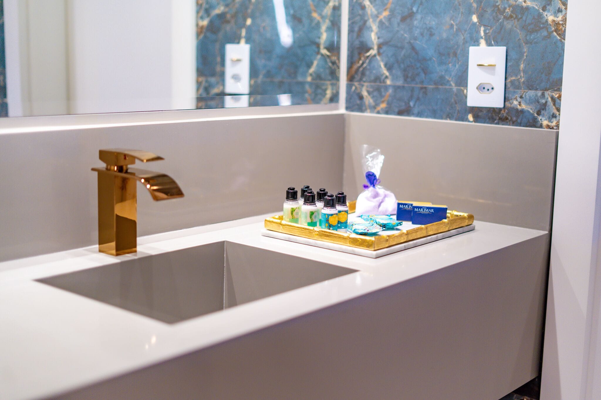 premier suite | bathroom | designer toiletries, hair dryer, towels, soap