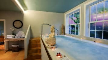 Espace de soins en plein air, sauna, bain Ă remous, soins corporels