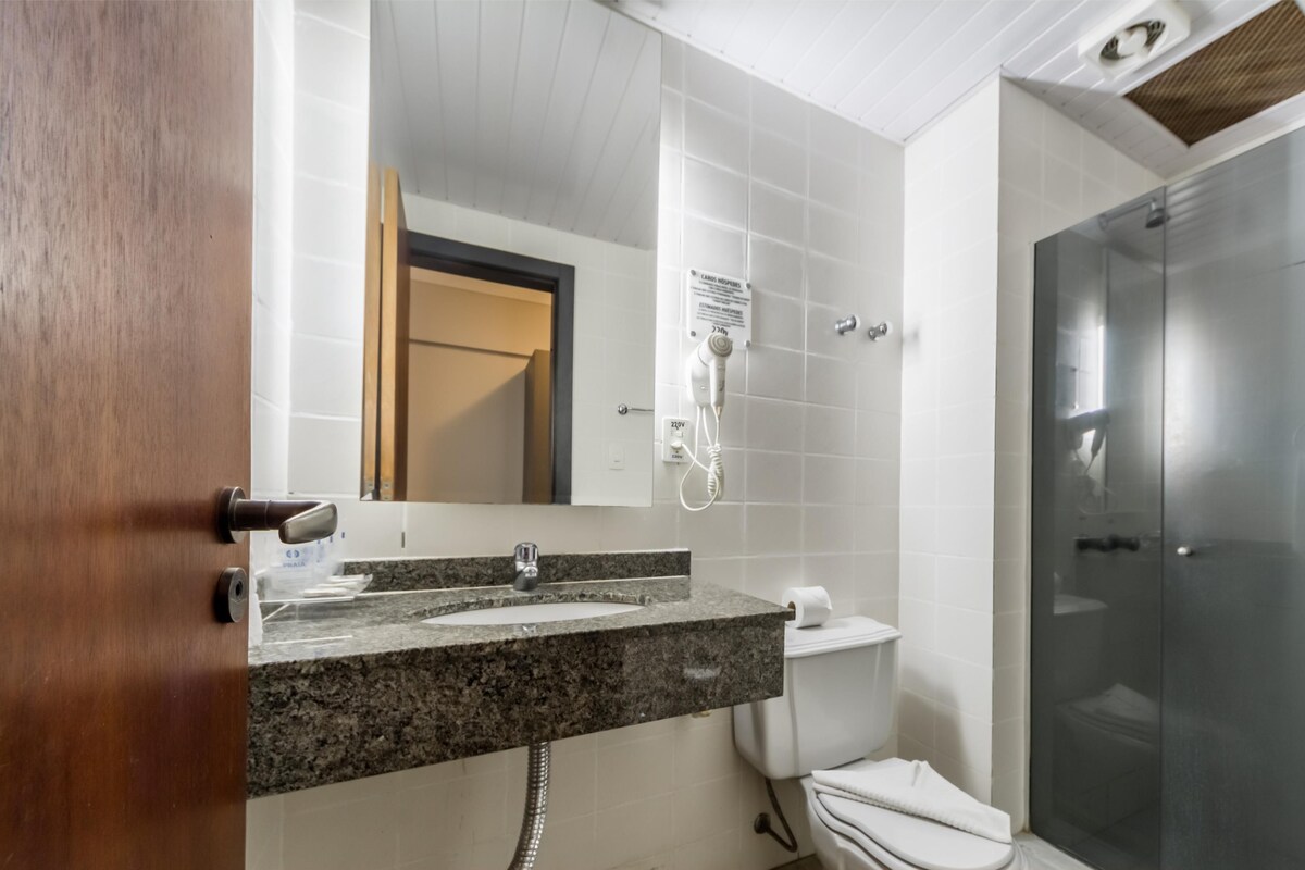 Bathroom | Shower, free toiletries, hair dryer, towels