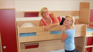 One Bed in Six Bed Female Dormitory Room | In-room safe, bed sheets, wheelchair access