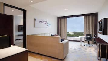 Executive Suite, 1 Bedroom, Executive Level | Living room | 37-inch TV with digital channels, iPod dock