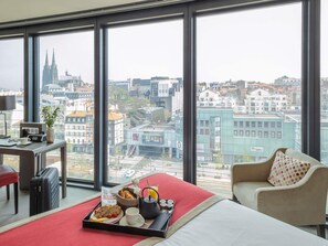 Free minibar, in-room safe, desk, blackout drapes