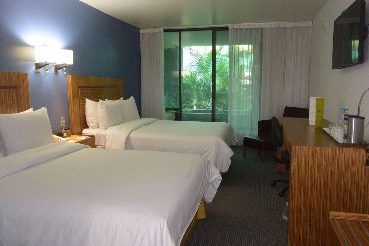Hypo-allergenic bedding available, in-room safe, desk, laptop workspace