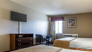 Premium bedding, desk, blackout curtains, iron/ironing board