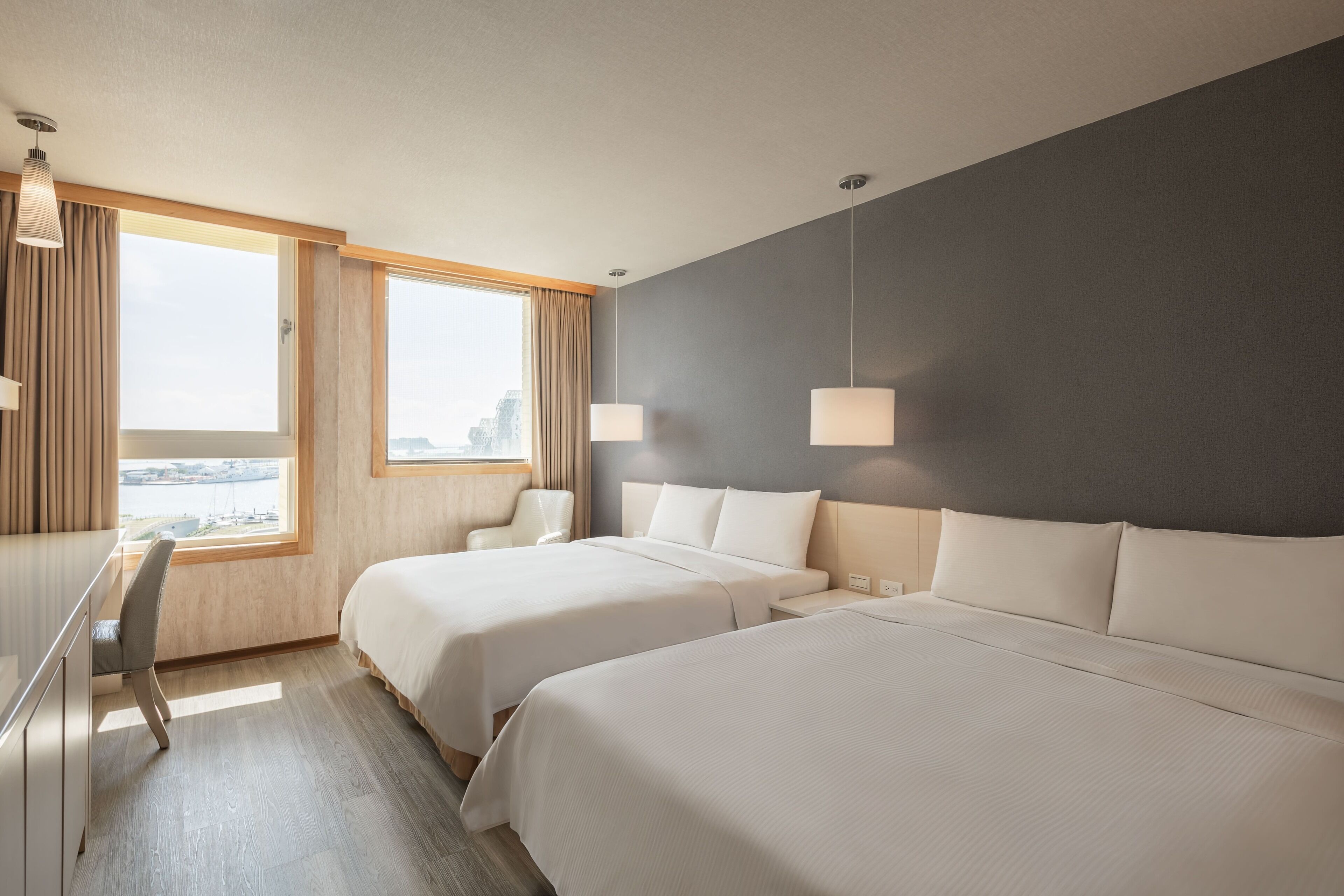 standard room, 2 double beds, harbour view | premium bedding, down duvets, pillow-top beds, individually decorated