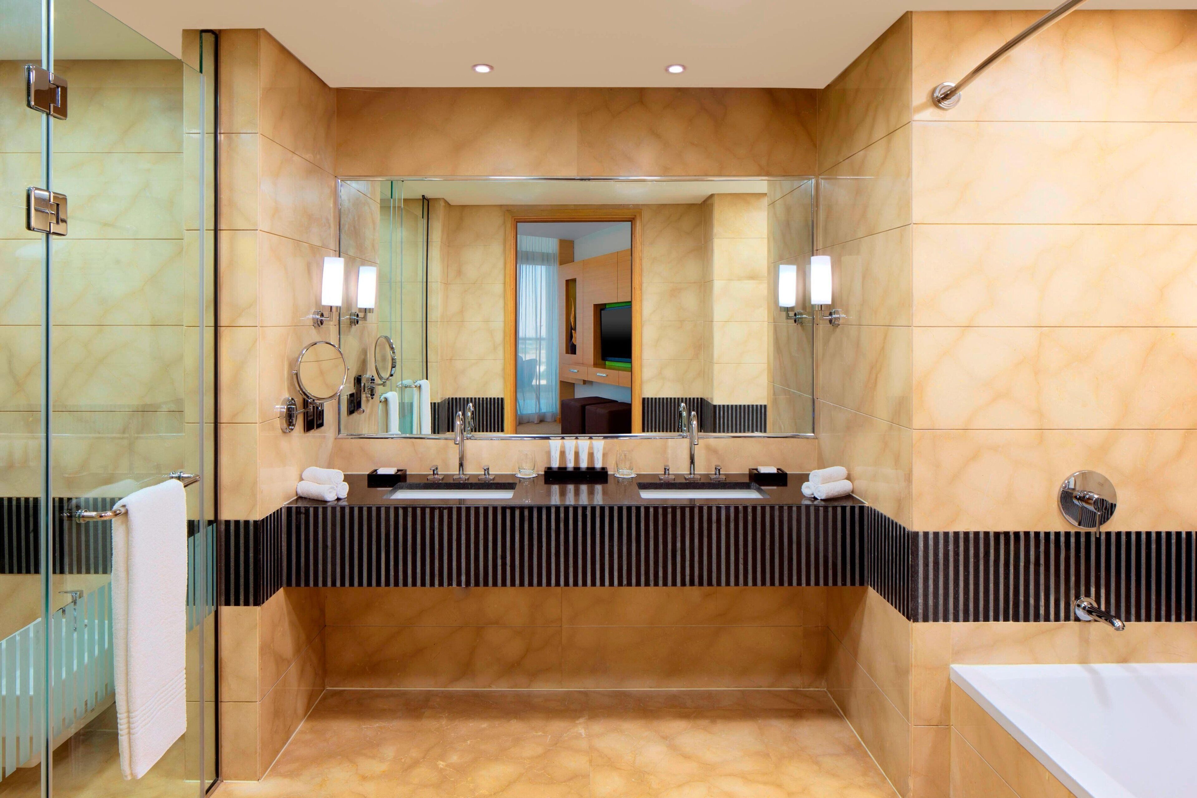 free toiletries, hair dryer, bathrobes, slippers