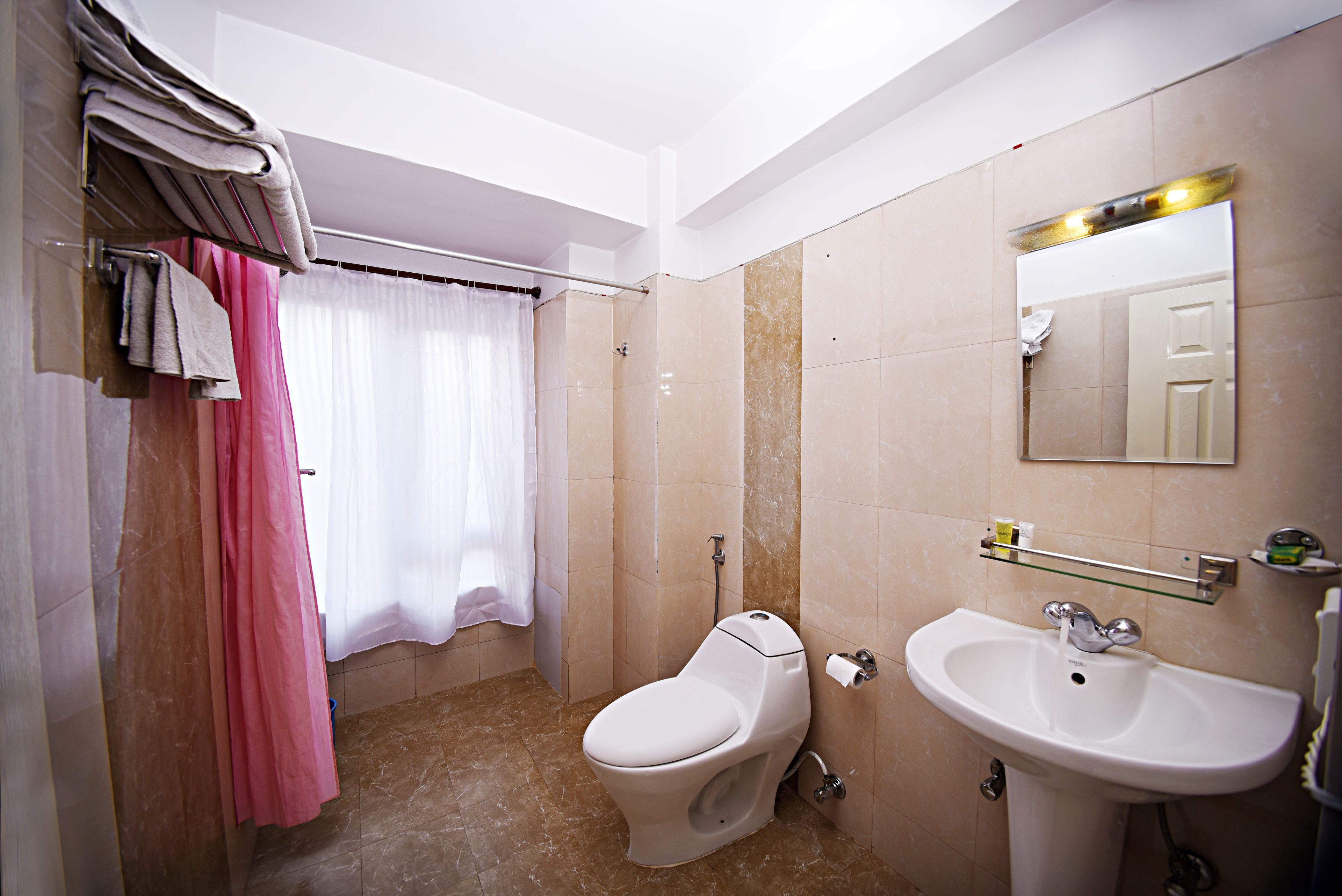 shower, free toiletries, hair dryer, bathrobes