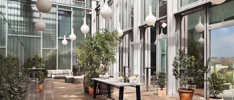 Outdoor banquet area