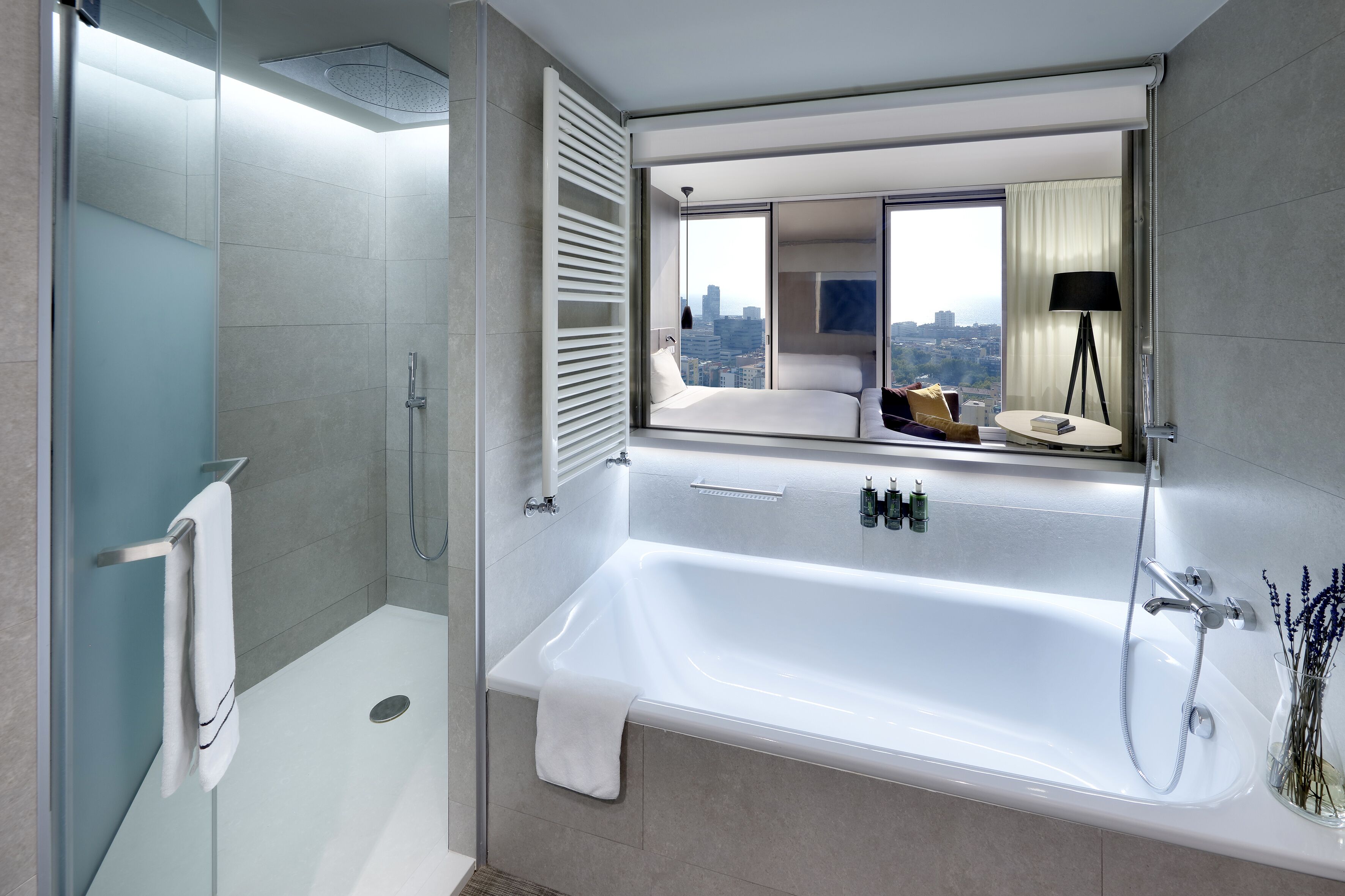 the level master suite sea view | bathroom | free toiletries, hair dryer, bathrobes, slippers