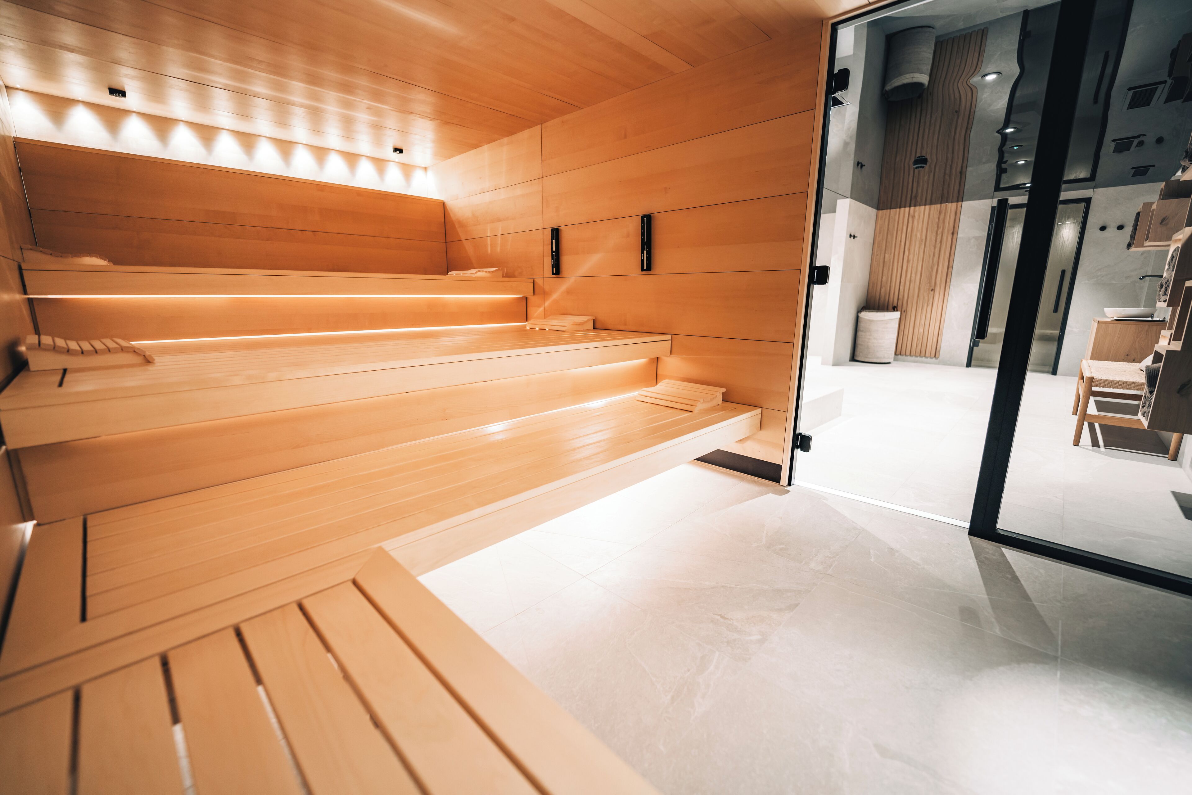 sauna, steam room