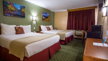 Basic Room, 2 Queen Beds | Desk, iron/ironing board, free WiFi, bed sheets