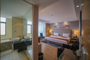 Minibar, in-room safe, alarm clocks