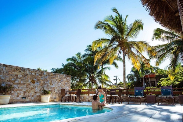 Outdoor pool, open 7 AM to 11:00 PM, sun loungers