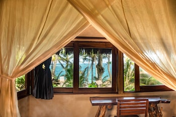Ocean View Queen Bed Bungalow | Premium bedding, pillowtop beds, in-room safe, individually decorated at Diamante K - Inside Tulum National Park