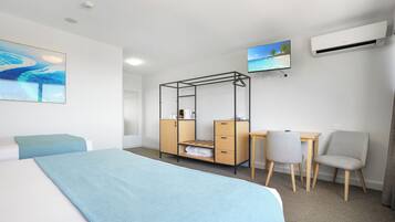 Desk, blackout curtains, iron/ironing board, free WiFi