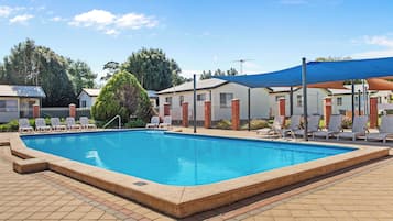 Outdoor pool, pool loungers