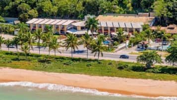 On the beach, beach towels