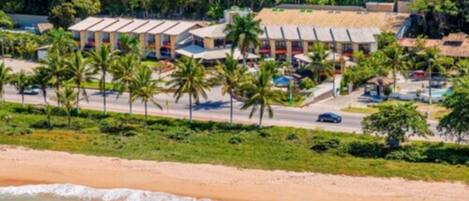 On the beach, beach towels