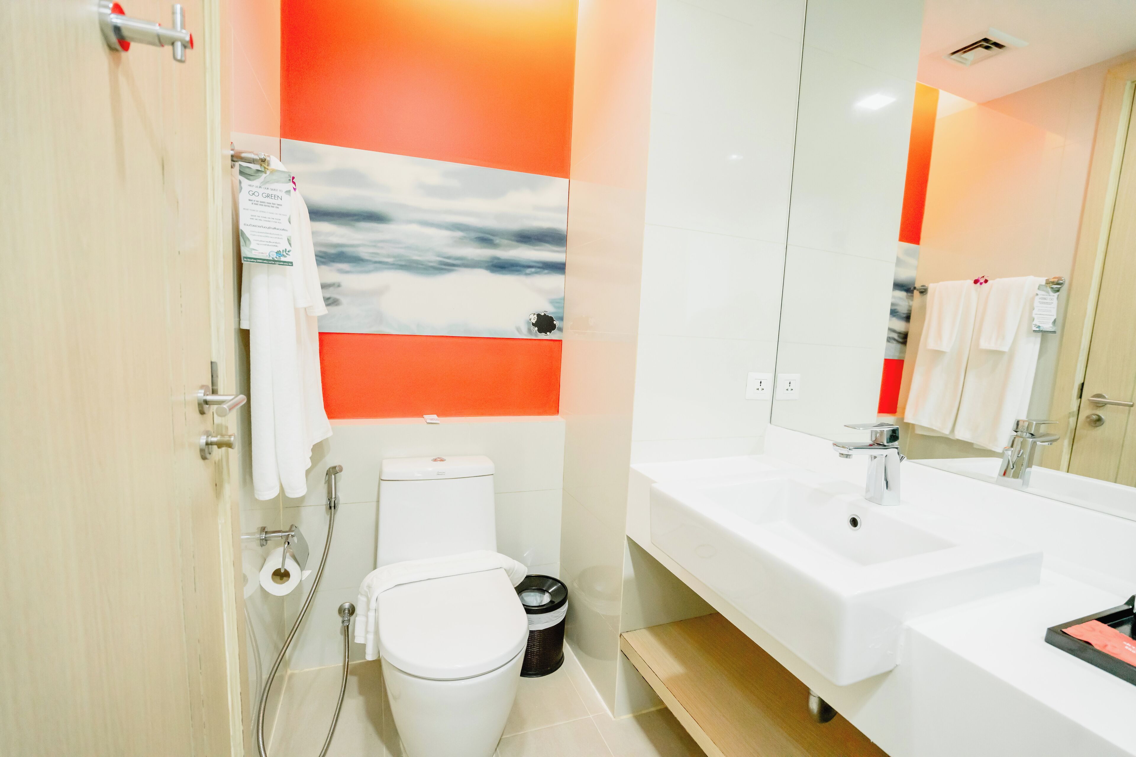 shower, free toiletries, hair dryer, slippers