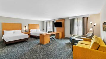 Suite, 2 Queen Beds, Non Smoking | Premium bedding, free cribs/infant beds, rollaway beds, free WiFi