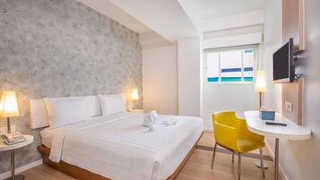 In-room safe, desk, laptop workspace, iron/ironing board