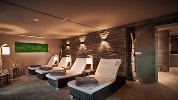 Sauna, body treatments, hot stone massages, body wraps, body scrubs
