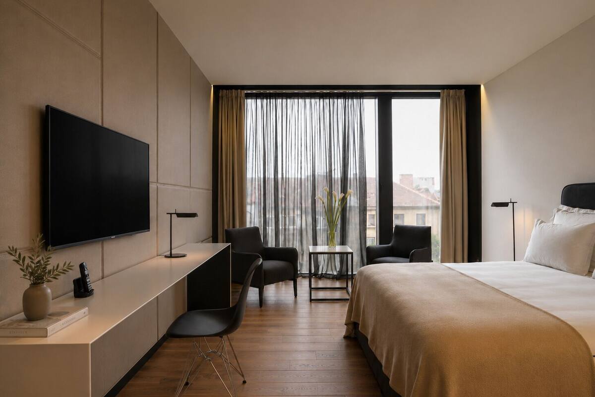 Egyptian cotton sheets, memory foam beds, minibar, in-room safe