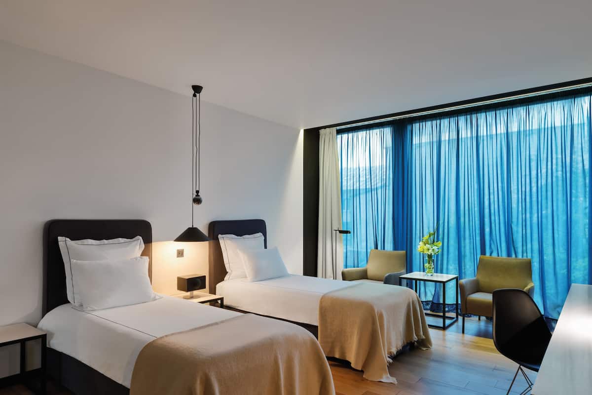 Egyptian cotton sheets, memory-foam beds, minibar, in-room safe