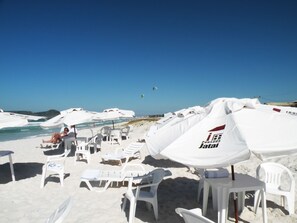 Private beach nearby, white sand, sun-loungers, beach umbrellas