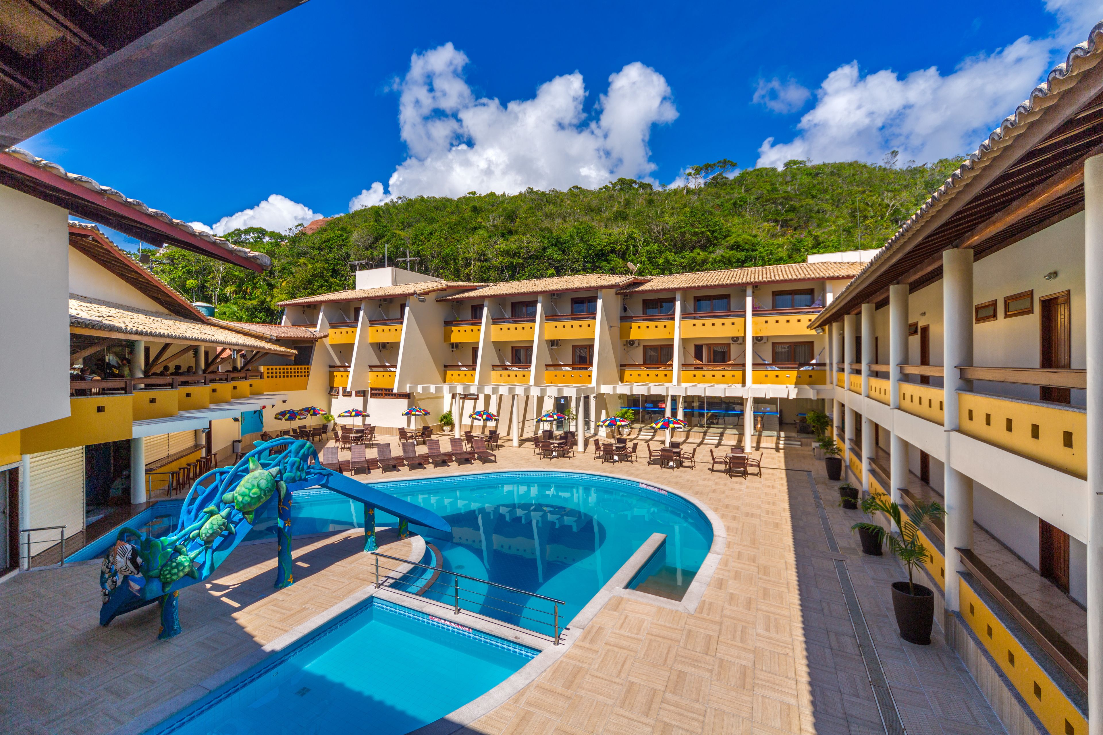 2 outdoor pools, pool umbrellas, pool loungers