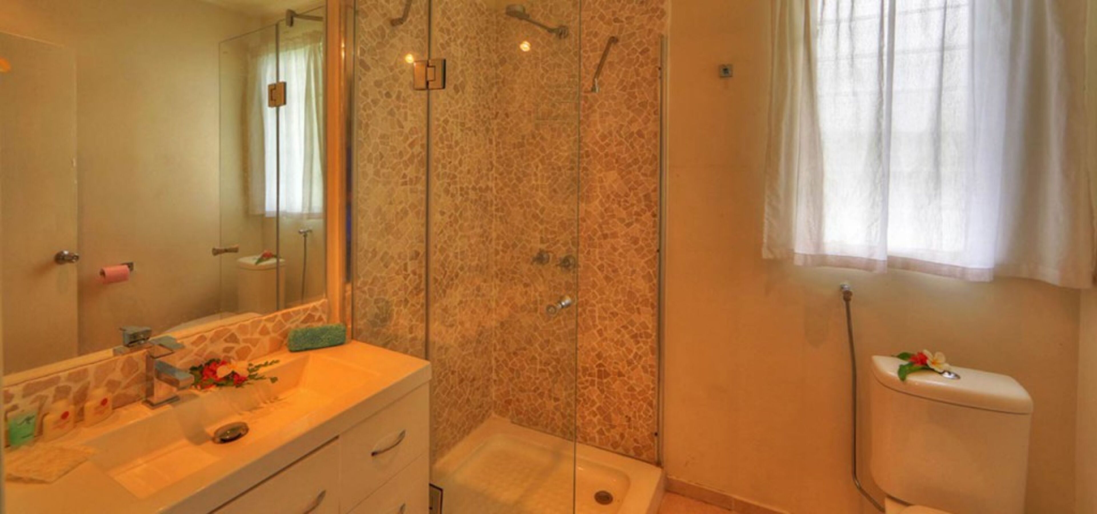 2 bedroom deluxe ocean view | bathroom | free toiletries, hair dryer, towels