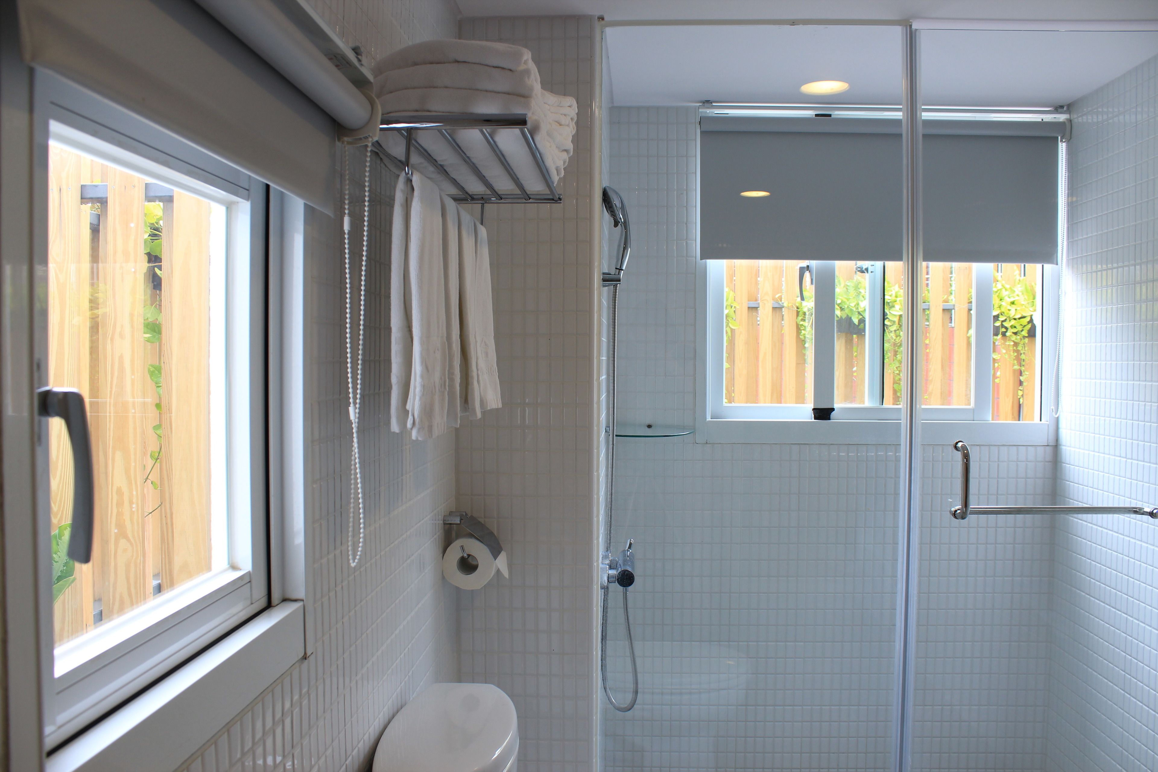 exclusive terrace suite (no breakfast) | bathroom | shower, rainfall showerhead, free toiletries