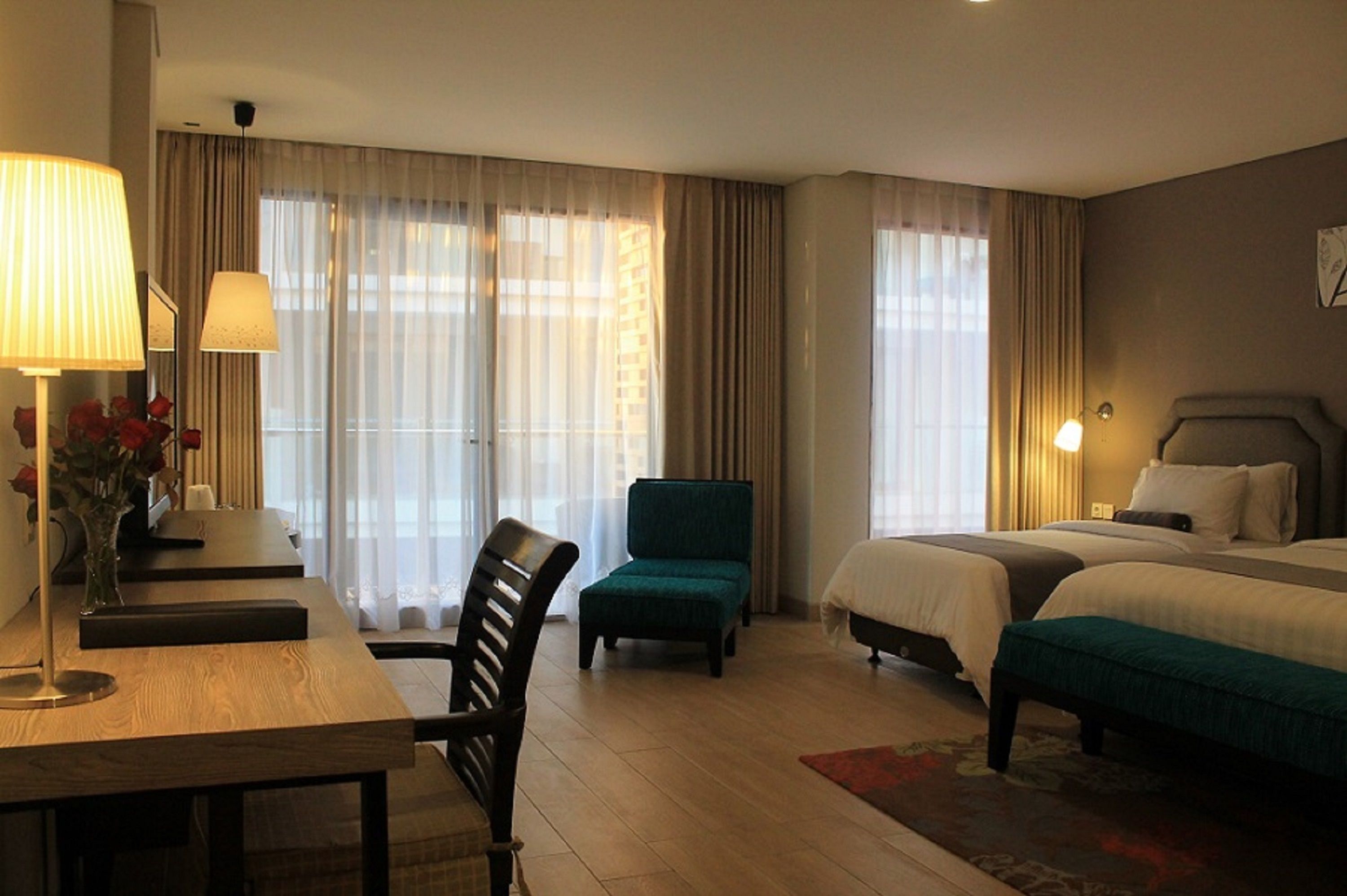 family suite | 1 bedroom, in-room safe, desk, laptop workspace