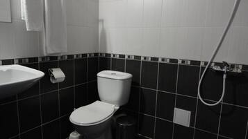 Habitación individual (10% off in the restaurant) | Baño | Ducha, artículos de higiene personal gratuitos y secador de pelo
