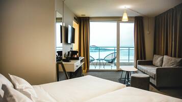 Family Room, Balcony, Sea View | Egyptian cotton sheets, premium bedding, memory-foam beds, minibar