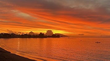 Se sirven desayunos, comidas y cenas con vista a la playa 