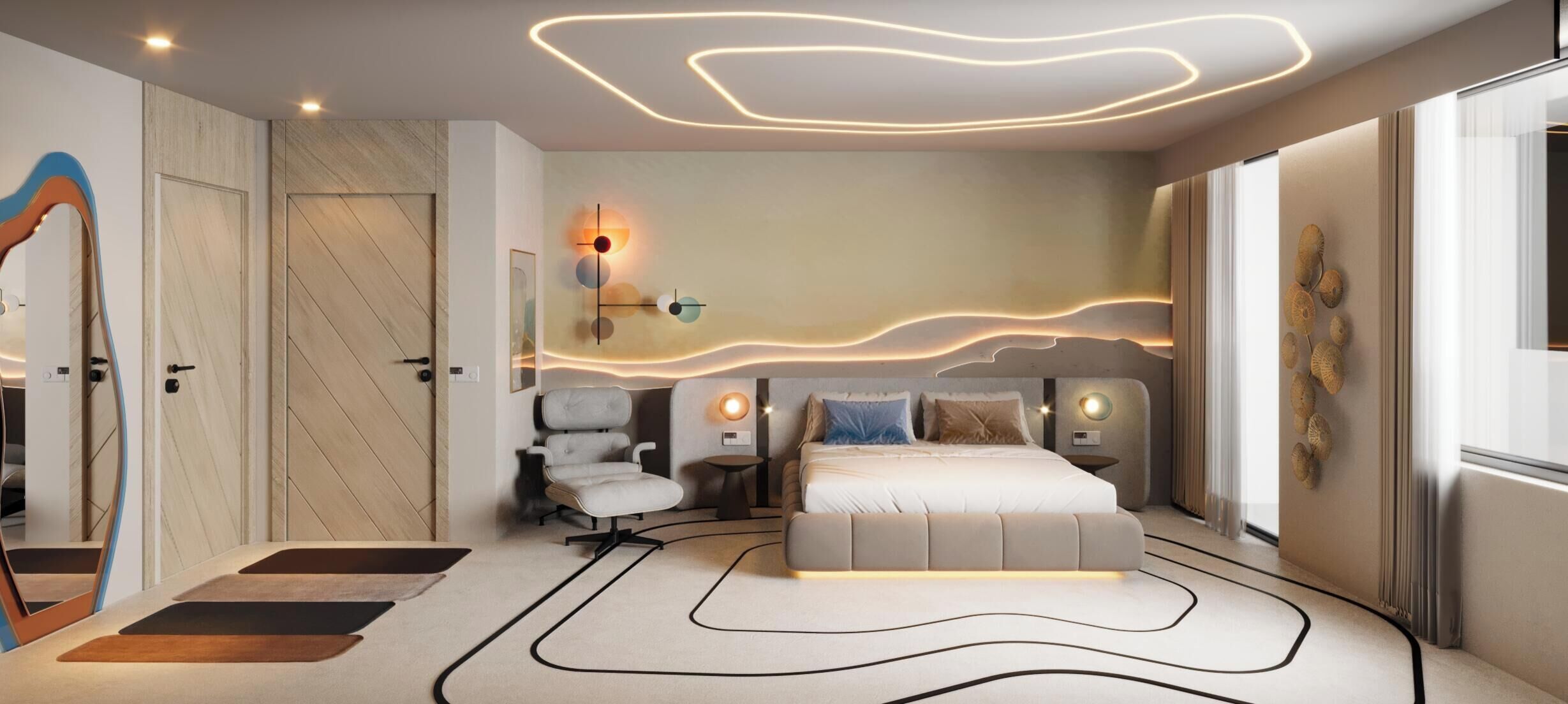 Kahden hengen deluxe-huone, merinäköala | Ylelliset vuodevaatteet, minibaari, tallelokero huoneessa