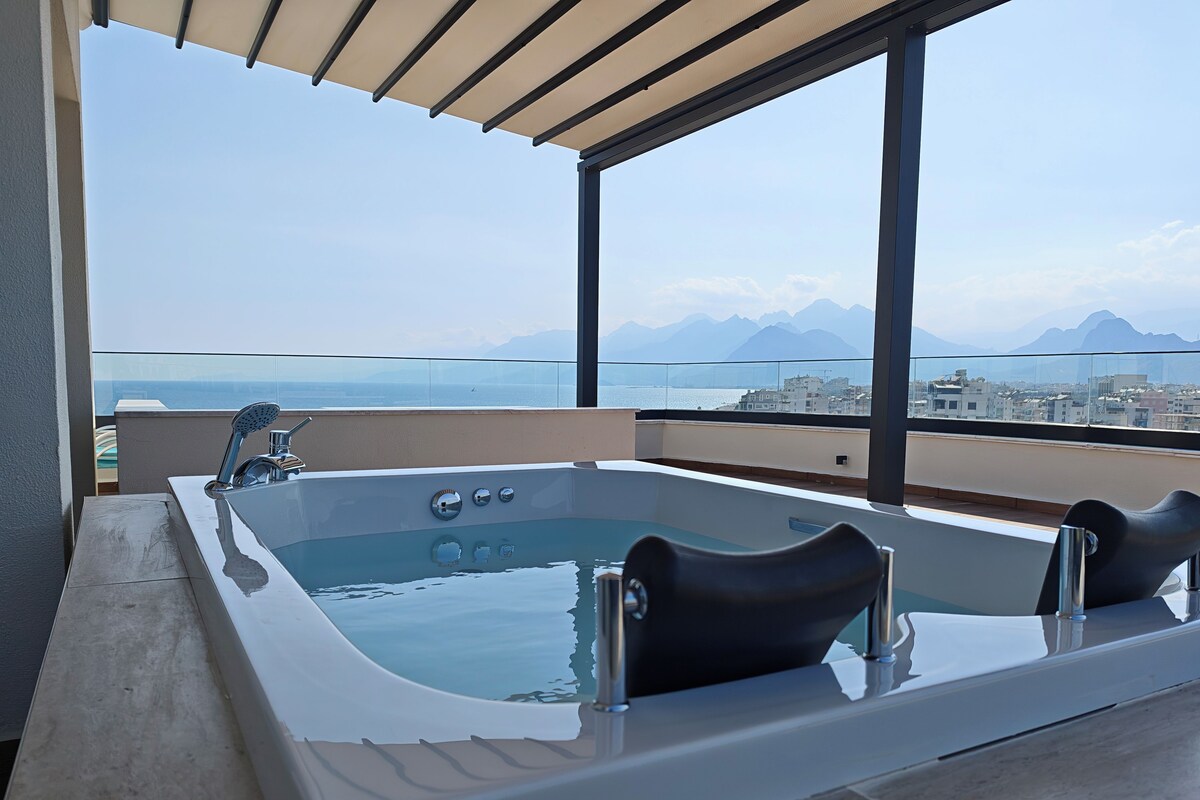 Luksussuite, 1 kingsize-seng, terrasse | Terrasse/patio