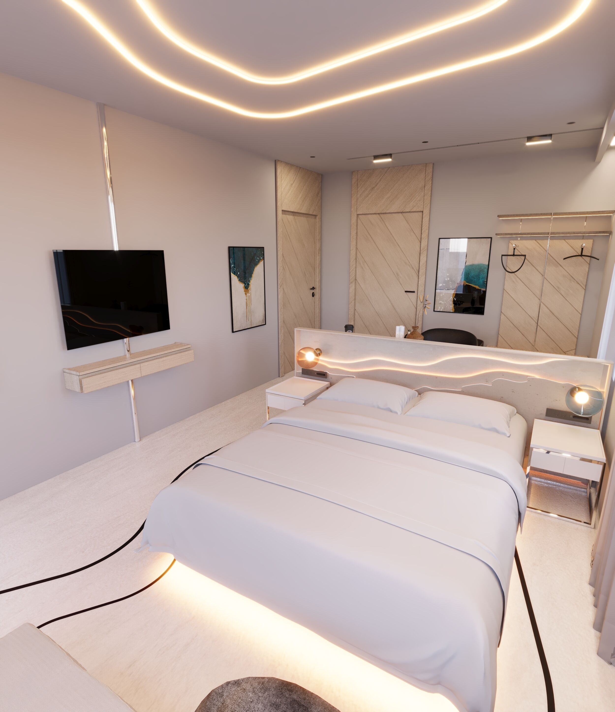 Kahden hengen superior-huone, merinäköala | Ylelliset vuodevaatteet, minibaari, tallelokero huoneessa