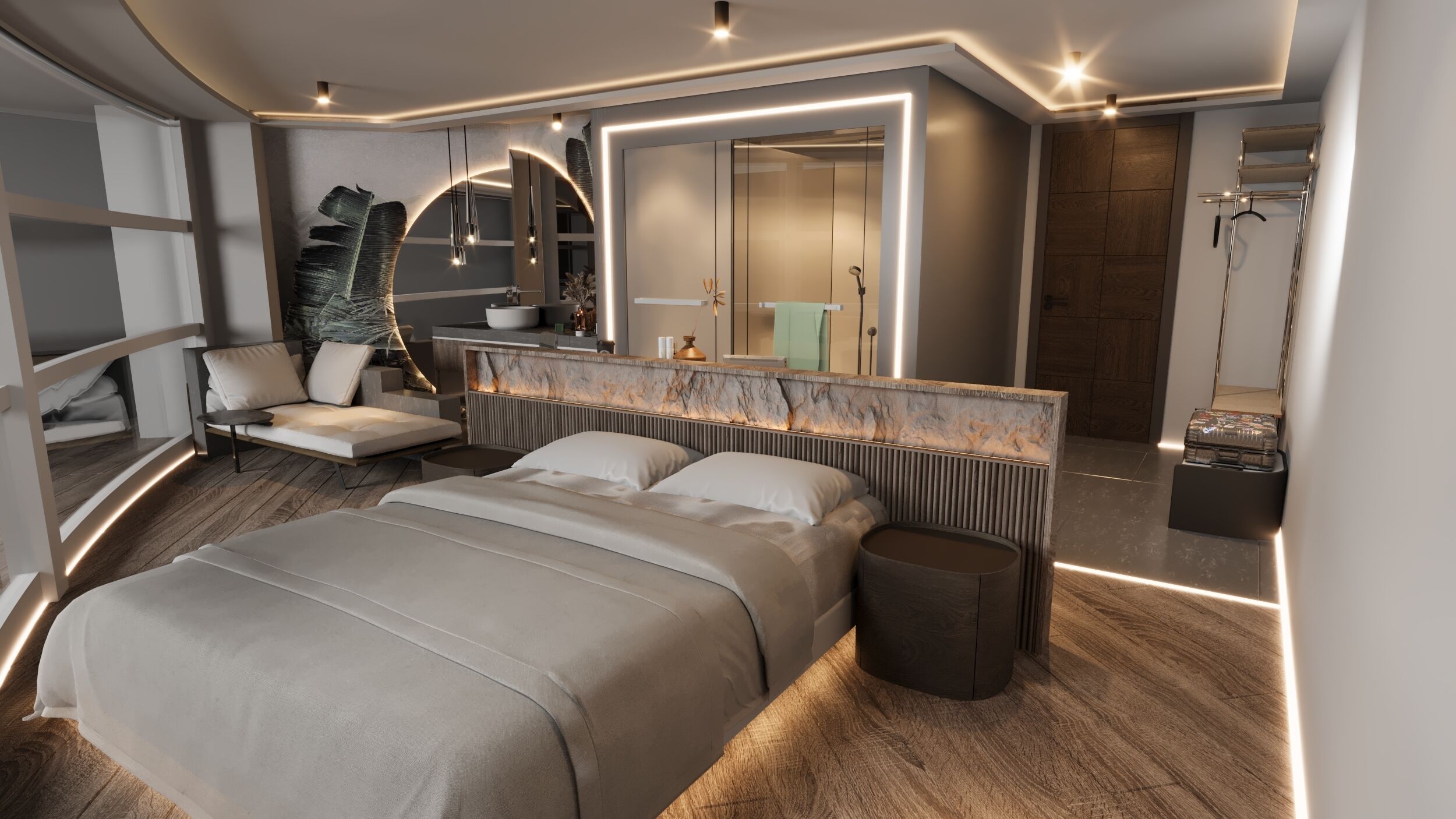 Ropa de cama de alta calidad y minibar 