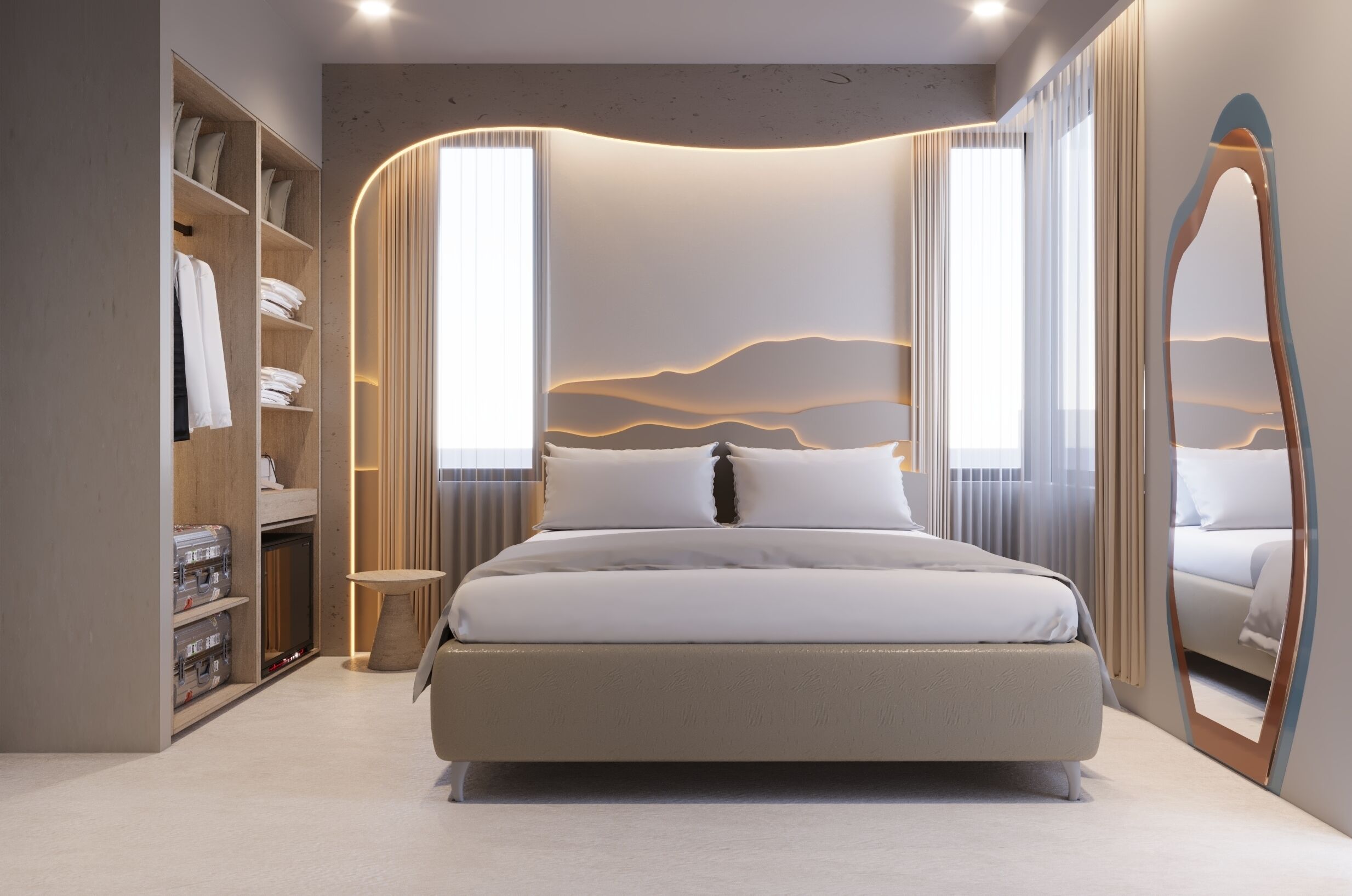 Ropa de cama de alta calidad y minibar 