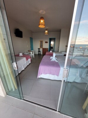 Quadruple Room, Sea View | Bed sheets - Pousada Tartaruga (Maragogi)