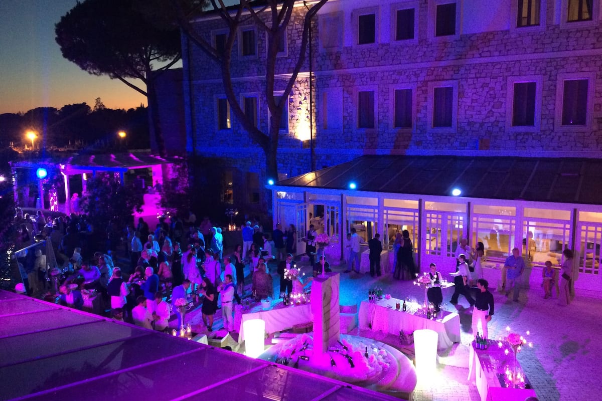 outdoor banquet area