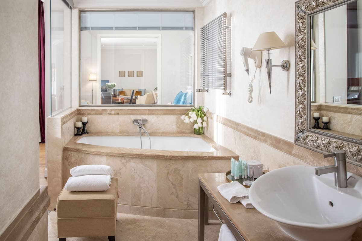 grand suite (spring view) | bathroom | free toiletries, bathrobes, slippers, bidet