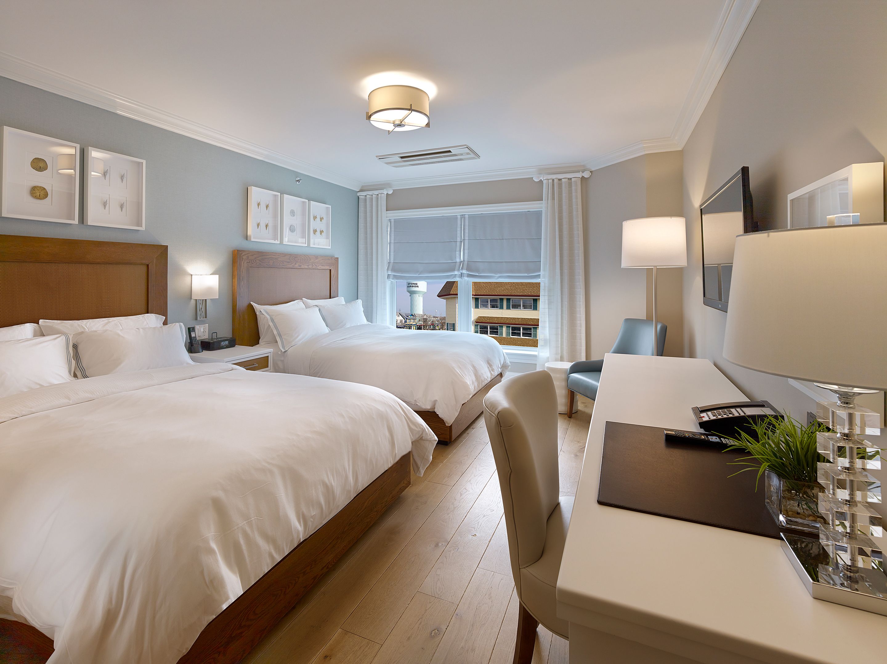 standard room, 2 queen beds, city view (town view queen) | frette italian sheets, premium bedding, in-room safe, desk