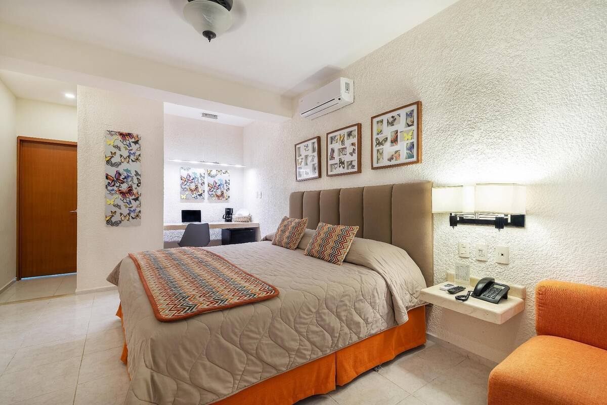 Down comforters, in-room safe, laptop workspace, blackout drapes