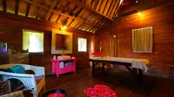 Body treatments, aromatherapy, hot stone massages, body scrubs, facials